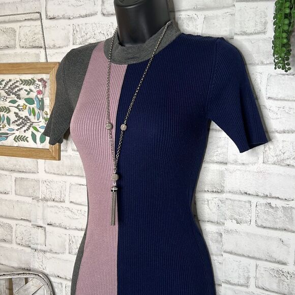 LuLu’s Dianna Navy Blue Color Block Short Sleeve Bodycon Dress - Picture 5 of 9